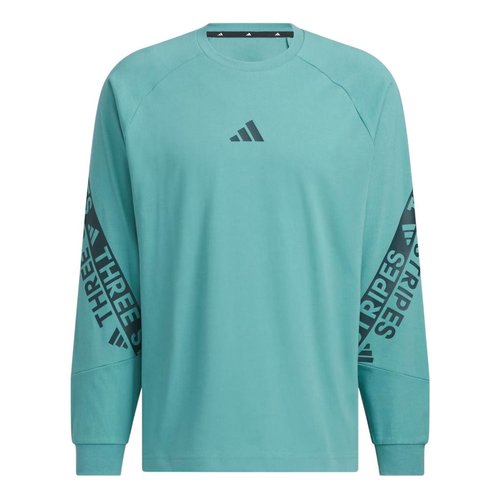 adidas Wording Pack Loose Fit Long Sleeve T-Shirt - Blue - KA1281