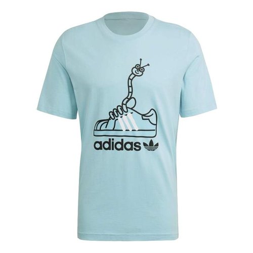 adidas Worm Tee Printing Sport Short Sleeve - Light Blue - GN2156