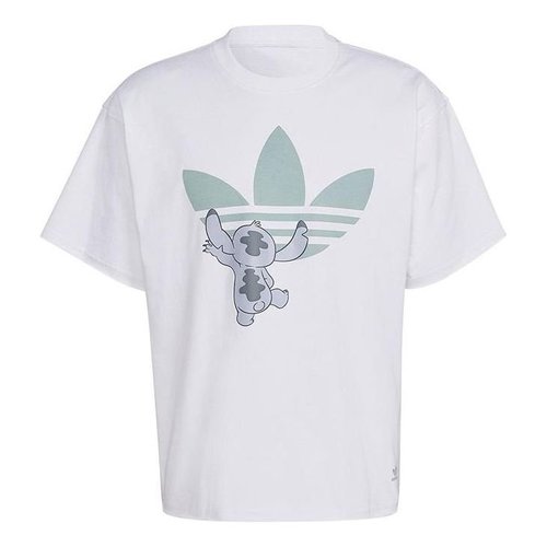 adidas x Disney Crossover Cartoon Pattern Printing Short Sleeve Couple Style White - HT3950