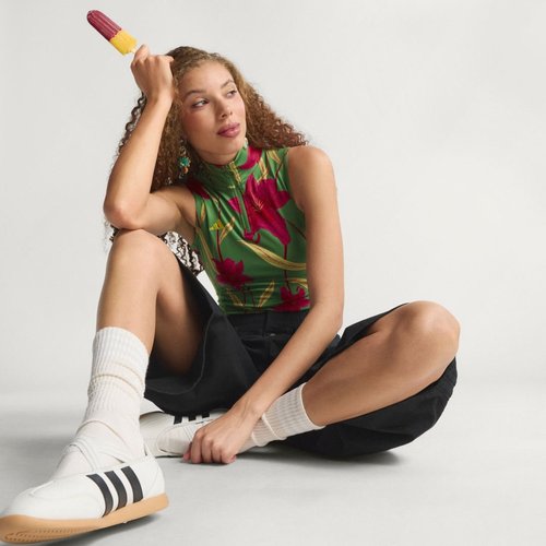 adidas x FARM RIO BODYSUIT - Preloved Lime/Bahia Magenta/Crew Green - KD4637