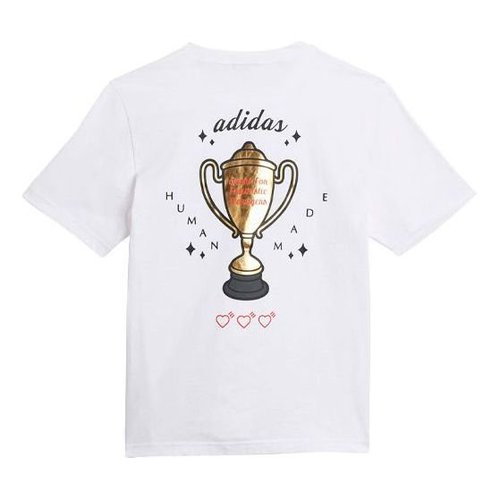 adidas x HUMAN MADE Crossover Casual Sports Round Neck Breathable Short Sleeve - White - GV4338