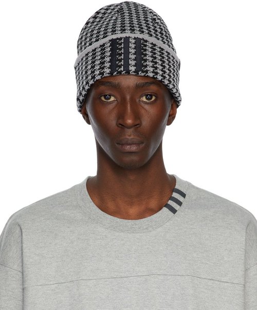 adidas x IVY PARK Grey Patterned Beanie 'Mgreyh/Black' HM2597