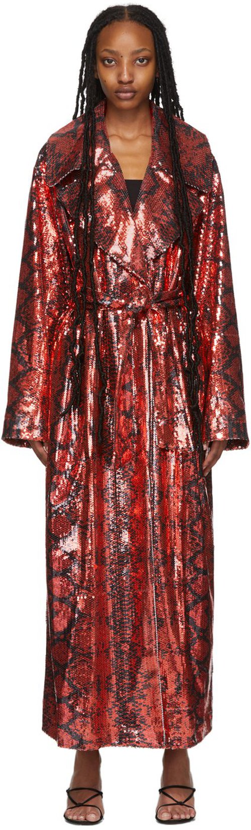 adidas x IVY PARK Sequinned Duster Dress - Red/Black - HH7330