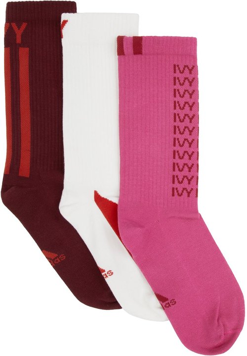 adidas x IVY PARK Three-Pack Multicolor Logo Socks - Shock Pink/Core Whit - HI3856