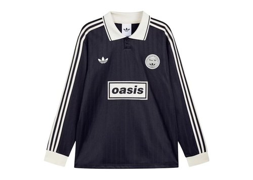 adidas x Oasis Tour Jacquard Stripe Long Sleeve Jersey - Black/Cream White