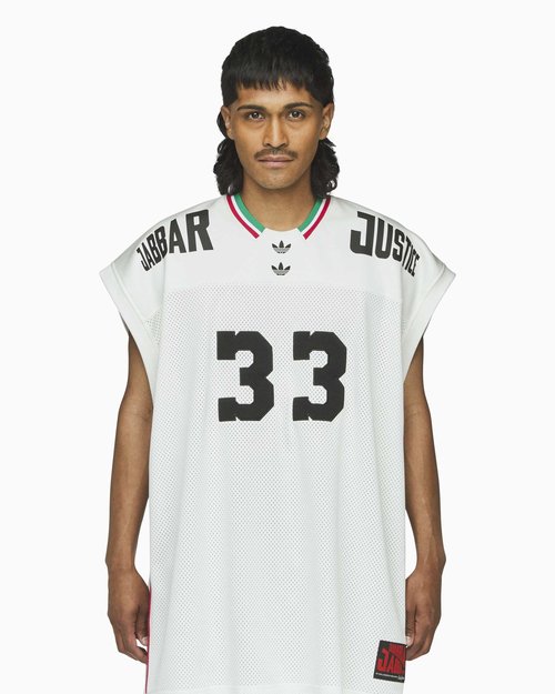 adidas x Willy Chavarria Jabbar Basketball Jersey Top | Size L - Off White/Black - JV6410