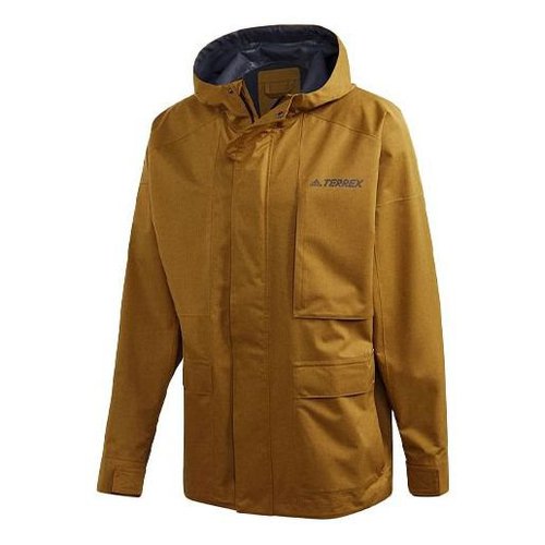 adidas Xplr 2.5L R.R Outdoor Windproof Reflective logo Sports Hooded Jacket - Yellow - GL7400