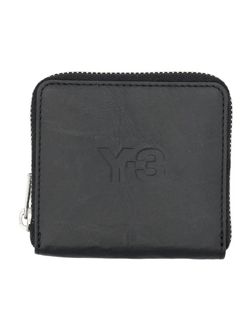 adidas Y-3 All-around Zip Crinkle Leather Wallet - JD2895B