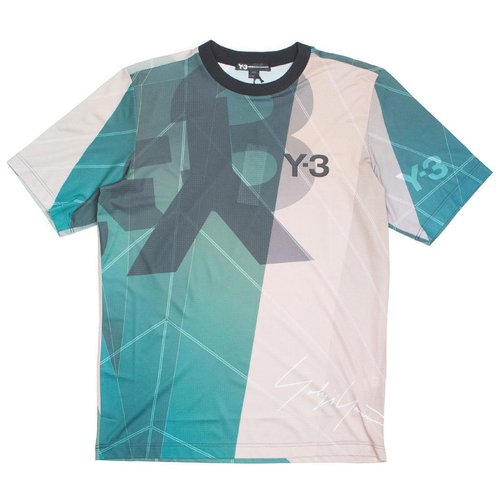 adidas Y-3 AOP Football Shirt - Green/Champagne - EC9348