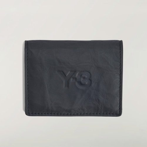 adidas Y-3 Crinkle Leather Wallet - Black - JD2895