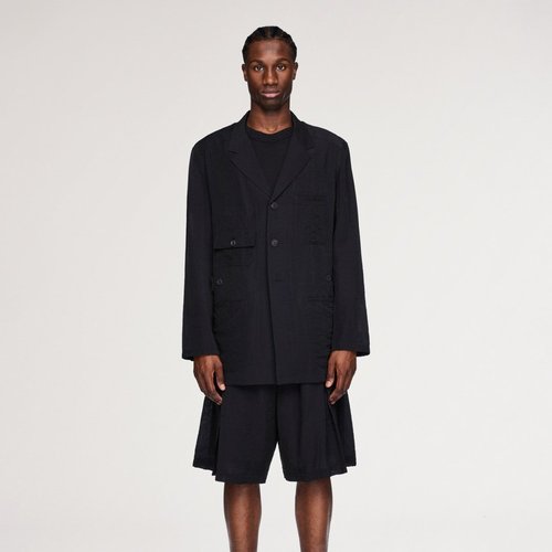 adidas Y-3 Crinkle Viscose Chore Coat - Black - KQ9701