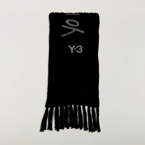 adidas Y-3 Oversized Chunky Knit Scarf - Black - JX8302