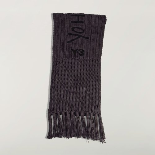 adidas Y-3 Oversized Chunky Knit Scarf - Granite - KC0413