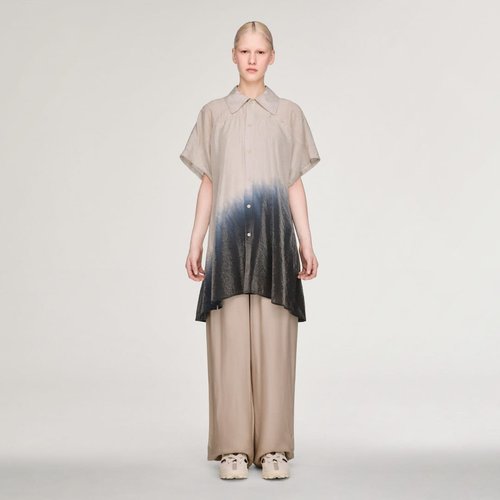 adidas Y-3 Short Sleeve Dip Dye Utility Overshirt - Alumina/Black - KQ7287