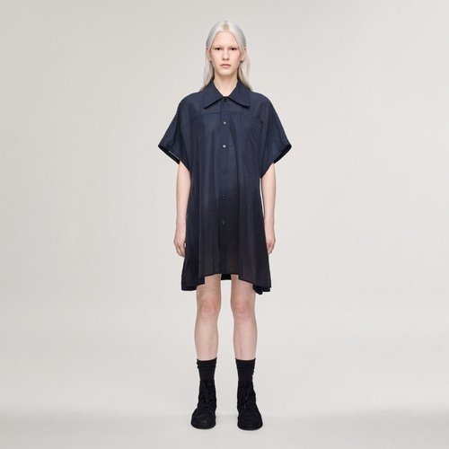 adidas Y-3 Short Sleeve Dip Dye Utility Overshirt - Black/Night Grey - KS5217