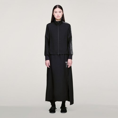 adidas Y-3 Sport Uniform Raw Cut 3 Stripes Skirt - Black - KF1191