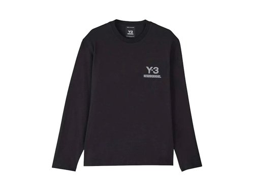 adidas Y-3 Nbhd Logo Long Sleeve Tee - Black - JW7001