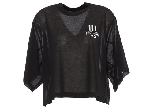 adidas Y-3 Yohji Love Sheer Short Sleeve Tee Shirt - Black - DY7222