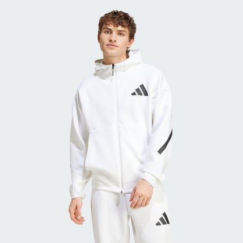 adidas Z.N.E. Full-Zip Hooded Track Jacket - White - JF2443
