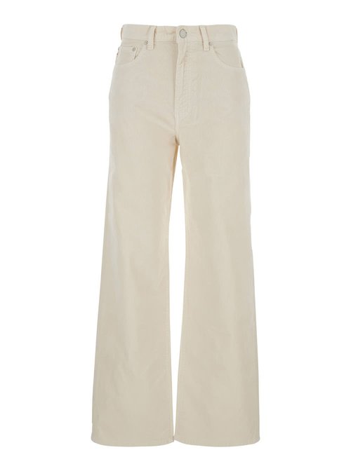 AG Jeans kora White Trousers With Logo Patch On The Back In CottOn - W0158157DOVE