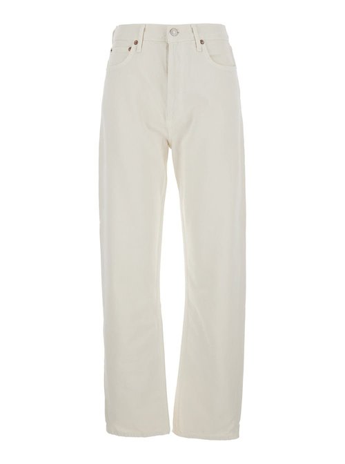 AGOLDE 90s White Jeans With Five-pocket Design And Logo Patch On The Rear In Denim - A154C1183DRUM