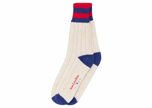 Aime Leon Dore New Balance Striped Boot Sock - Cream