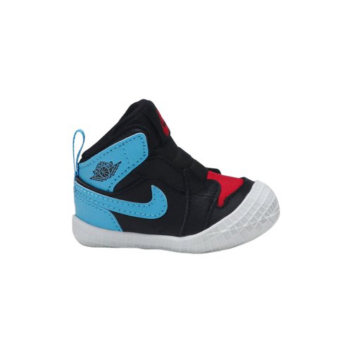Air Jordan 1 Bootie - Black/Dark Powder Blue/Gym Red - AT3745-046
