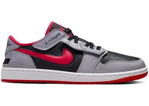 Air Jordan 1 Low FlyEase - Black/Cement Grey/White/Fire Red - DM1206-060