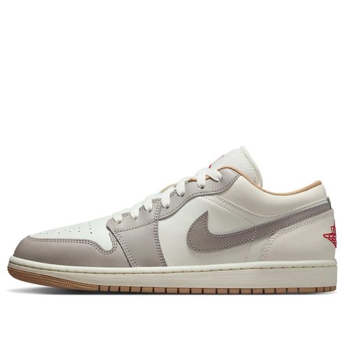 Air Jordan 1 Low - Sail/College Grey/Hemp/Fire Red - 553558-169