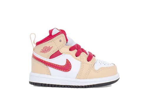 Air Jordan 1 Mid 'White Onyx/White/Cardinal Red/Light Curry' - 640735-201 |  Solesense