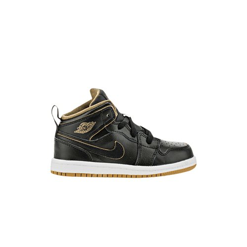 Air Jordan 1 Mid - Black/Black/White/Metallic Gold - 640735-042