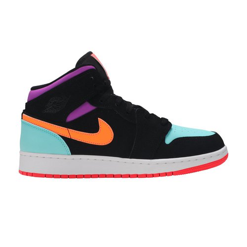 Air Jordan 1 Mid - Black/Total Orange - 554725-083