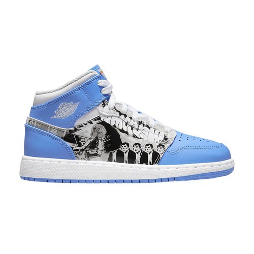 Air Jordan 1 Mid - White/Starfish/University Blue - DR6493-100