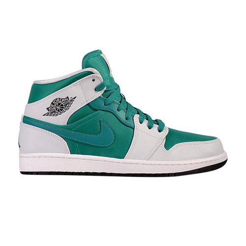 Air Jordan 1 Mid | Green | Size 9 - Lush Teal/Black/Pure Platinum - 554724-306