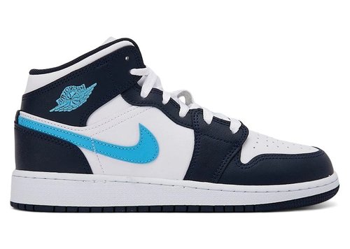 Air Jordan 1 Mid - Obsidian/White/Dark Powder Blue - DQ8423-404