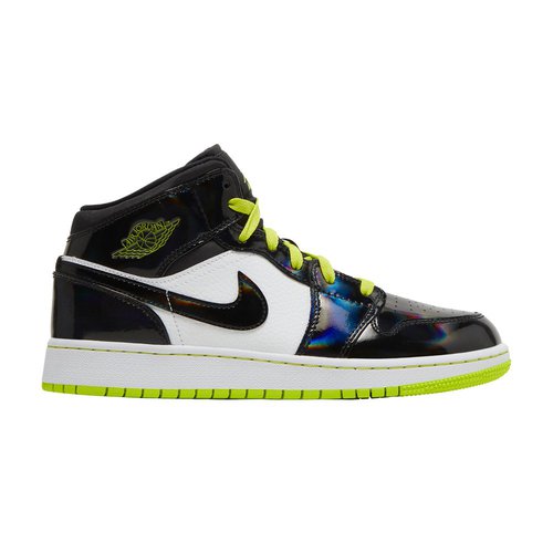 Air Jordan 1 Mid SE - Black/Cyber-White-Mystic Green - BQ6931-003