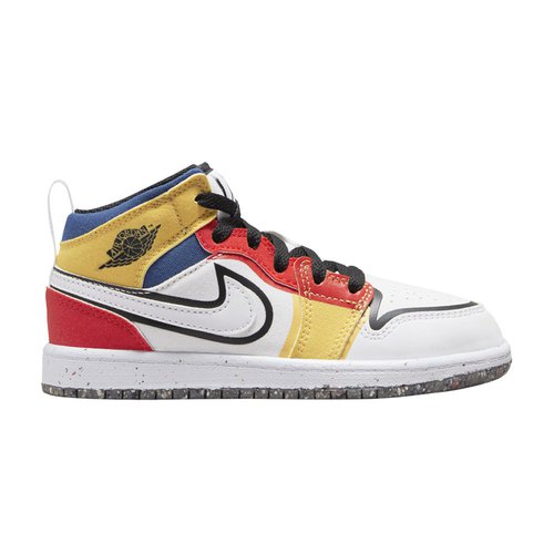 Air Jordan 1 Mid SE - White/Picante Red/French Blue/Black - DV1318-100