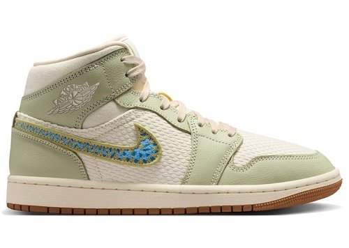 Air Jordan 1 Mid SE - Olive Aura/Lawn/University Blue/Pearl White - II0570-302