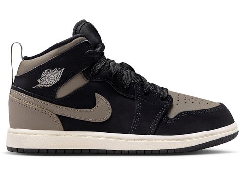 Air Jordan 1 Mid SE Olive Grey - Black/Light Wild Mango/Muslin - IB7052-002
