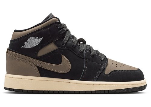 Air Jordan 1 Mid SE Olive Grey - Black/Light Wild Mango/Muslin - IB7053-002