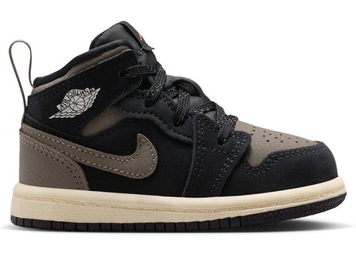 Air Jordan 1 Mid SE Olive Grey - Black/Light Wild Mango/Muslin - IB7054-002