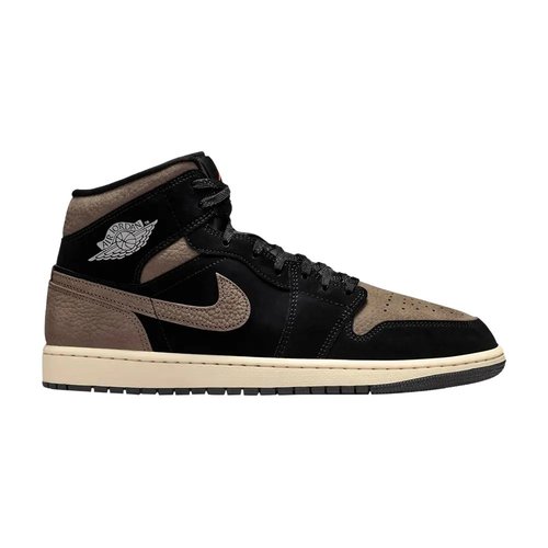 Air Jordan 1 Mid SE - Black/Light Wild Mango/Olive Grey - IB7110-002
