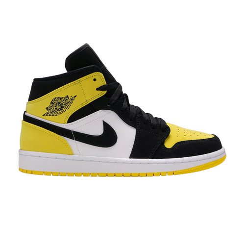 Air Jordan 1 Mid SE - Black/Black-Tour Yellow-White - 852542-071