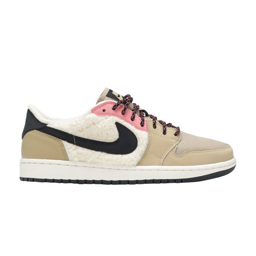 Air Jordan 1 Retro Low Fleece - Parachute Beige/Black-Beach - AQ0828-200