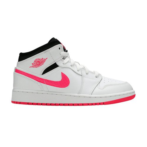 Air Jordan 1 Retro Mid - White/Black-Hyper Pink - 555112-106
