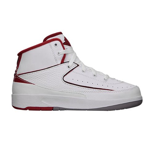 Air Jordan 2 Retro BP - Wht/Blk/Var Red/Cmnt Gry - 395719-102
