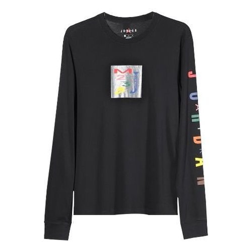 Air Jordan 23 Color Label Pattern Long Sleeves T-Shirt - Black - CD5623-010