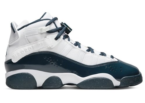 Air Jordan 6 Rings - White/Metallic Gold/Armory Navy Blue - 323419-147
