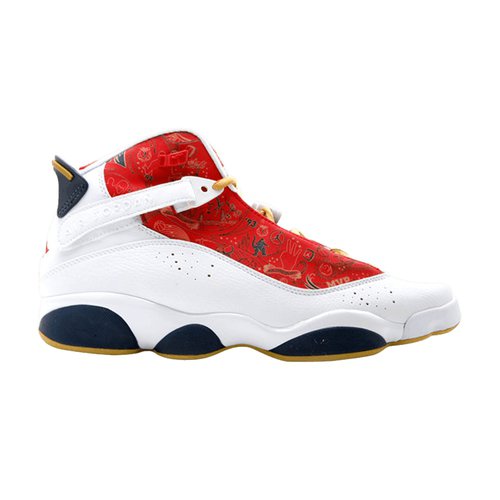 Air Jordan 6 Rings - White/Varsity Red-Wheat-Midnight Navy - 322992-163