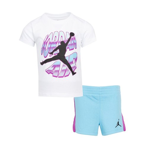 Air Jordan Air Stacked Short Set - Aquarius Blue - 35D179-BJB